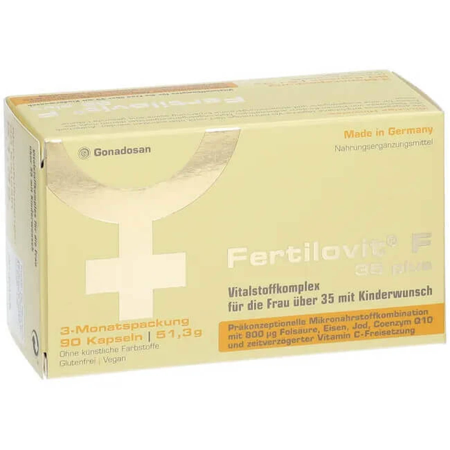 Фертіловіт F 35 плюс Gonadosan Fertilovit F 35 plus, 90 капсул: ціни та характеристики