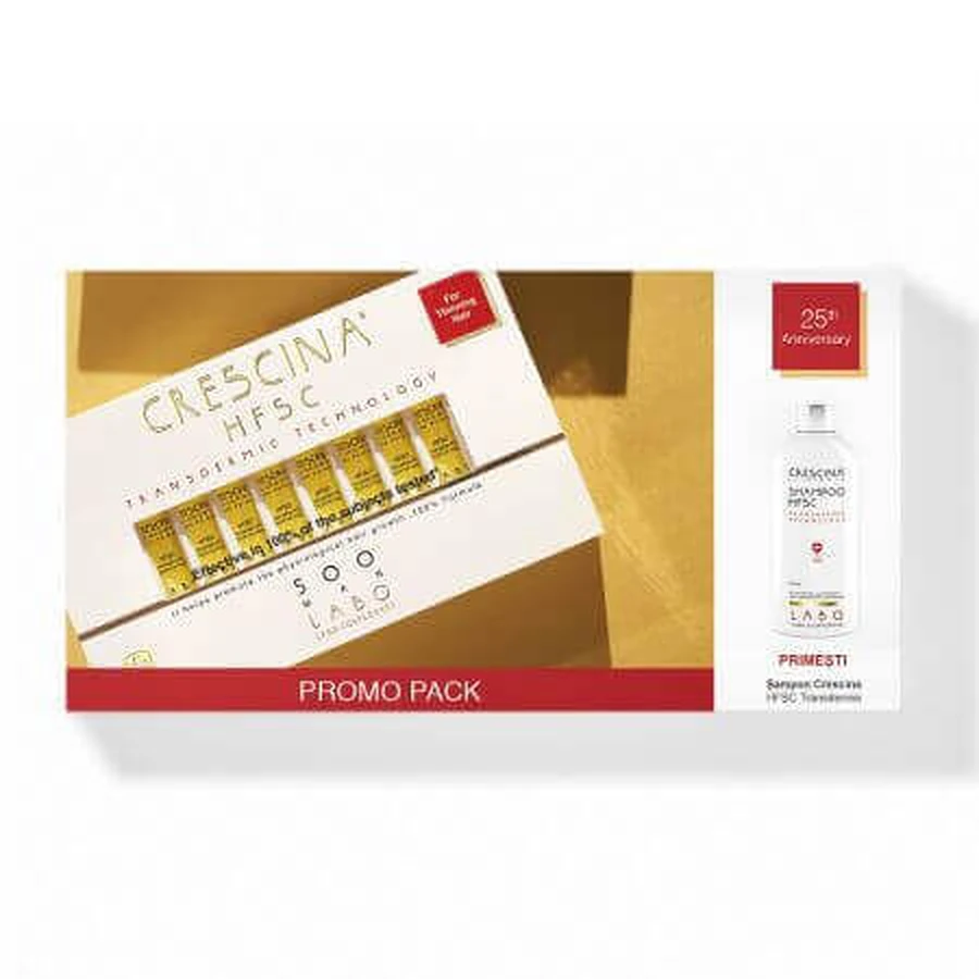 Crescina Transdermic Re-Growth HFSC 500 Man + Crescina Transdermic HFSC Man Shampoo, 20 флаконов/200 мл, Labo: цены и характеристики