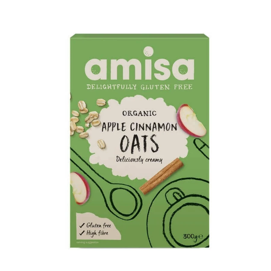 Овсяная мука с яблоком и корицей, без глютена Органик, 300 г, Amisa: цены и характеристики