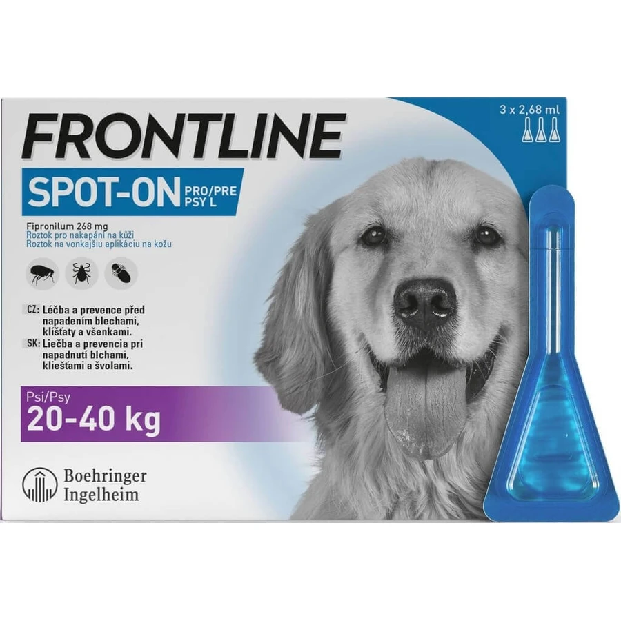 FRONTLINE spot-on для собак L 3 x 2,68 мл 3×2,68 мл, препарат против паразитов: цены и характеристики