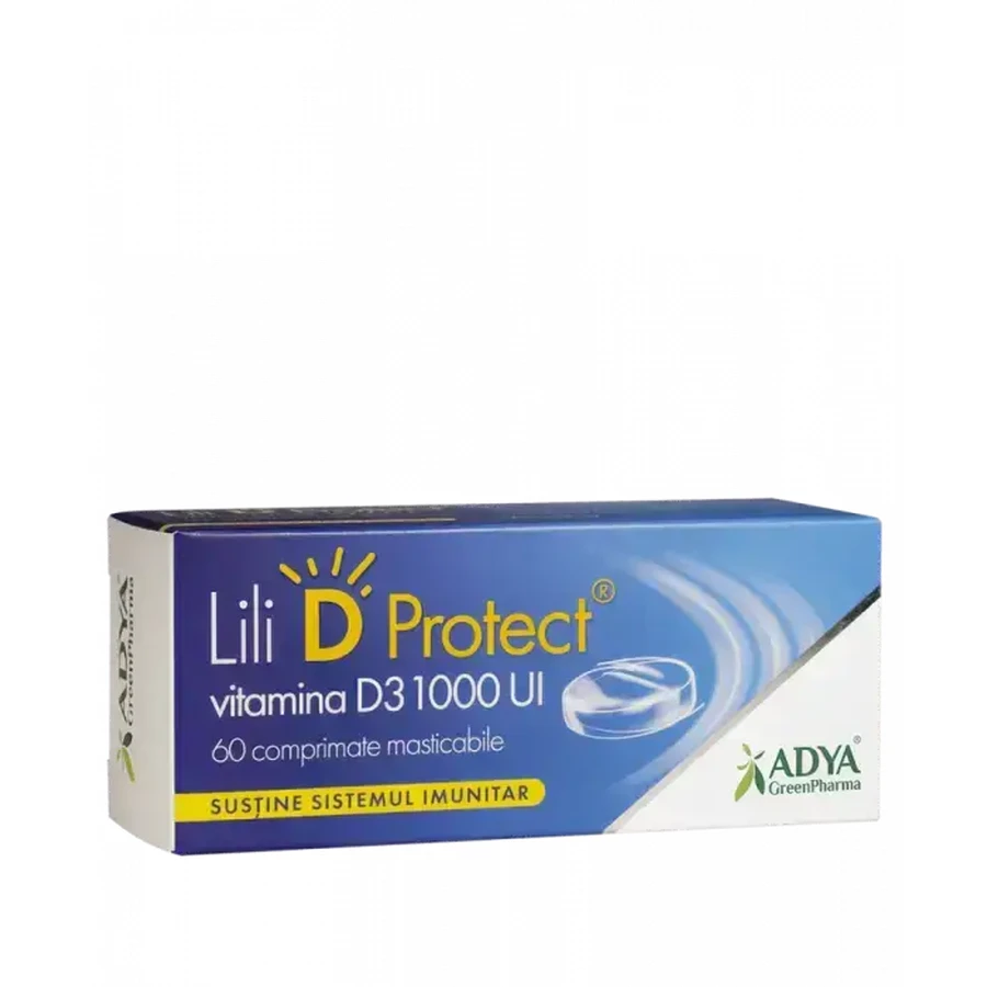 Lili D ProtectVitamin D3 1000 МЕ x 60cpr Adya Green: цены и характеристики