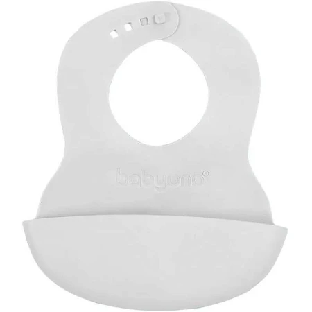 BabyOno Мягкий пластиковый нагрудник с карманом BPA free серый 6м+: цены и характеристики