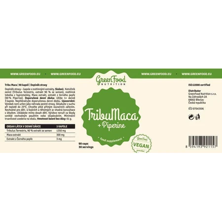 GreenFood Nutrition TribuMaca 90 капсул: ціни та характеристики