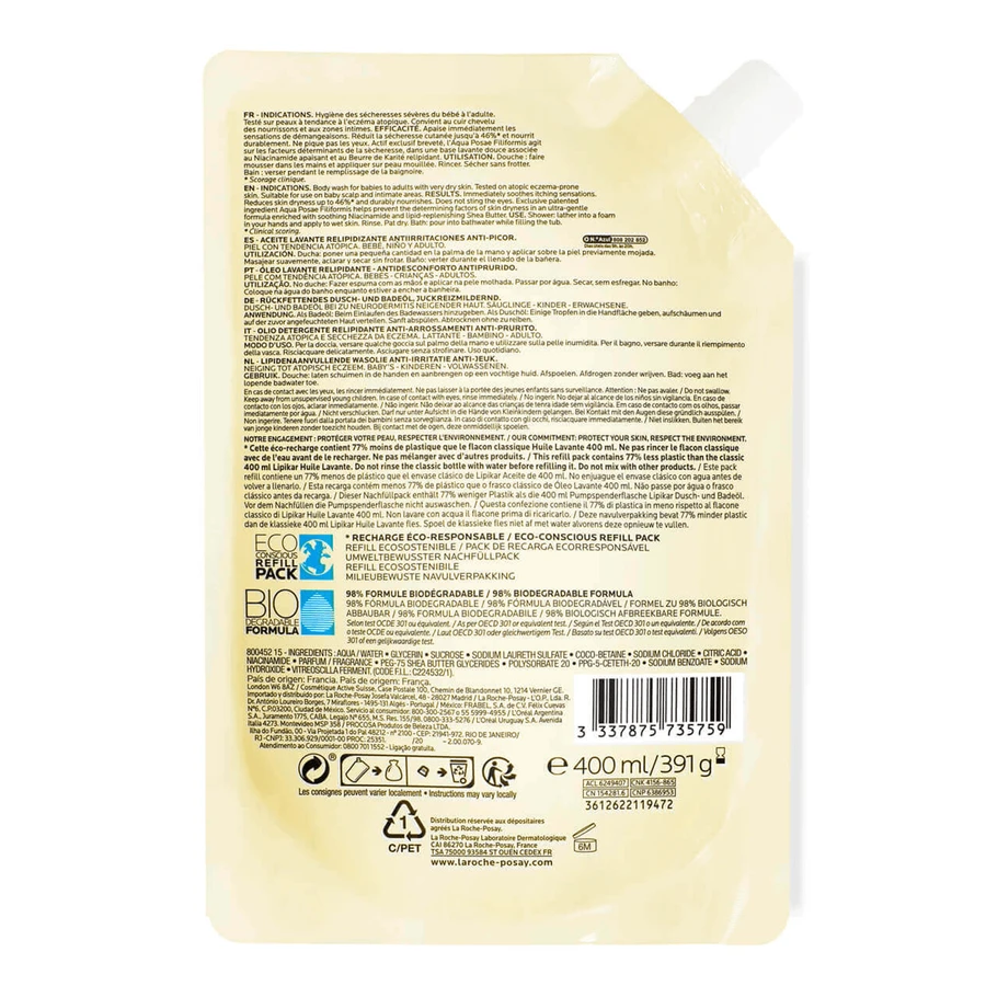 La Roche-Posay Lipikar Oil AP+ Body Cleansing Oil, Stock, 400 мл: цены и характеристики