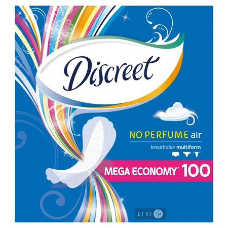 Прокладки щоденні DISCREET Air Multiform №100: ціни та характеристики