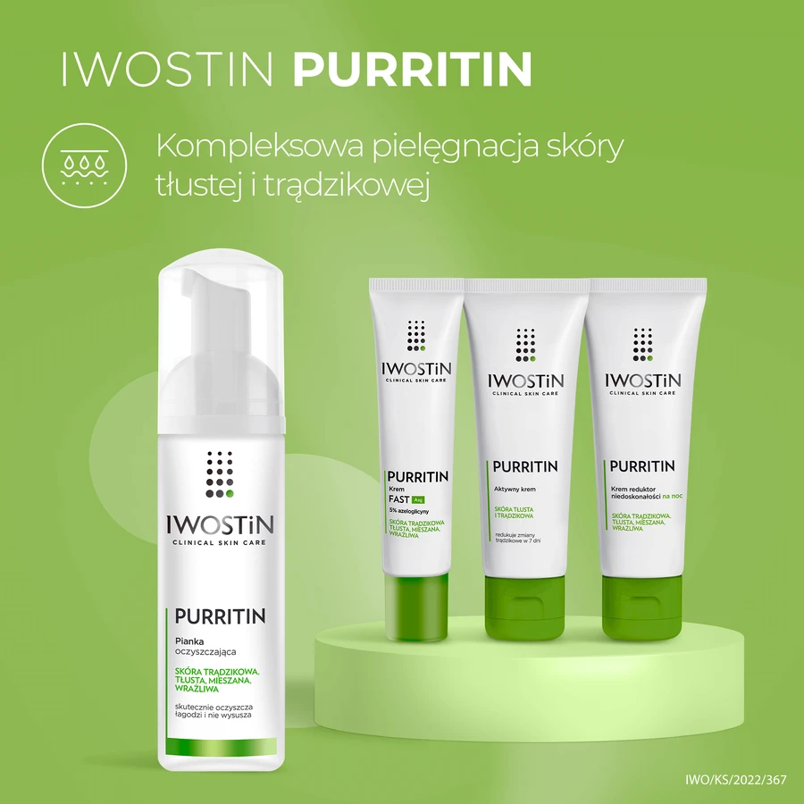 Iwostin Purritin, пінка для вмивання для шкіри, схильної до акне, 165 мл: ціни та характеристики
