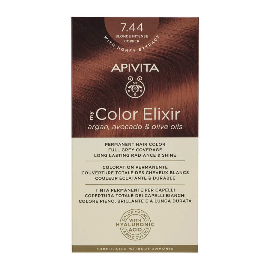 Краска для волос My Color Elixir, оттенок 7.44, Apivita: цены и характеристики