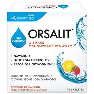Орсаліт Biomed Orsalit для дорослих, лимонно-малиновий смак, 4,46 г х 10 пакетиків