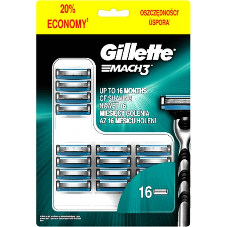 Сменные головки Gillette Mach3 16 шт.: цены и характеристики