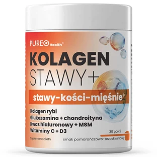 Pureo Health Collagen Joints+, со вкусом апельсина и персика, 120 г