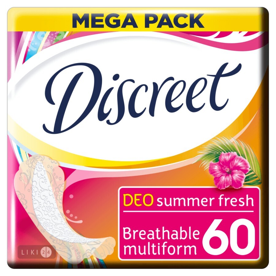 Прокладки щоденні Discreet Deo Летняя свежесть Multiform №60: ціни та характеристики