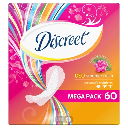 Прокладки щоденні Discreet Deo Летняя свежесть Multiform №60: ціни та характеристики
