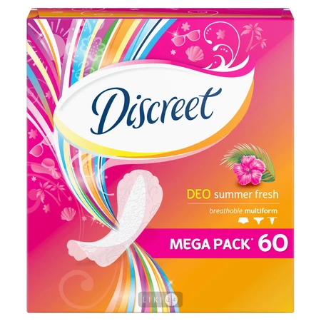 Прокладки щоденні Discreet Deo Летняя свежесть Multiform №60: ціни та характеристики