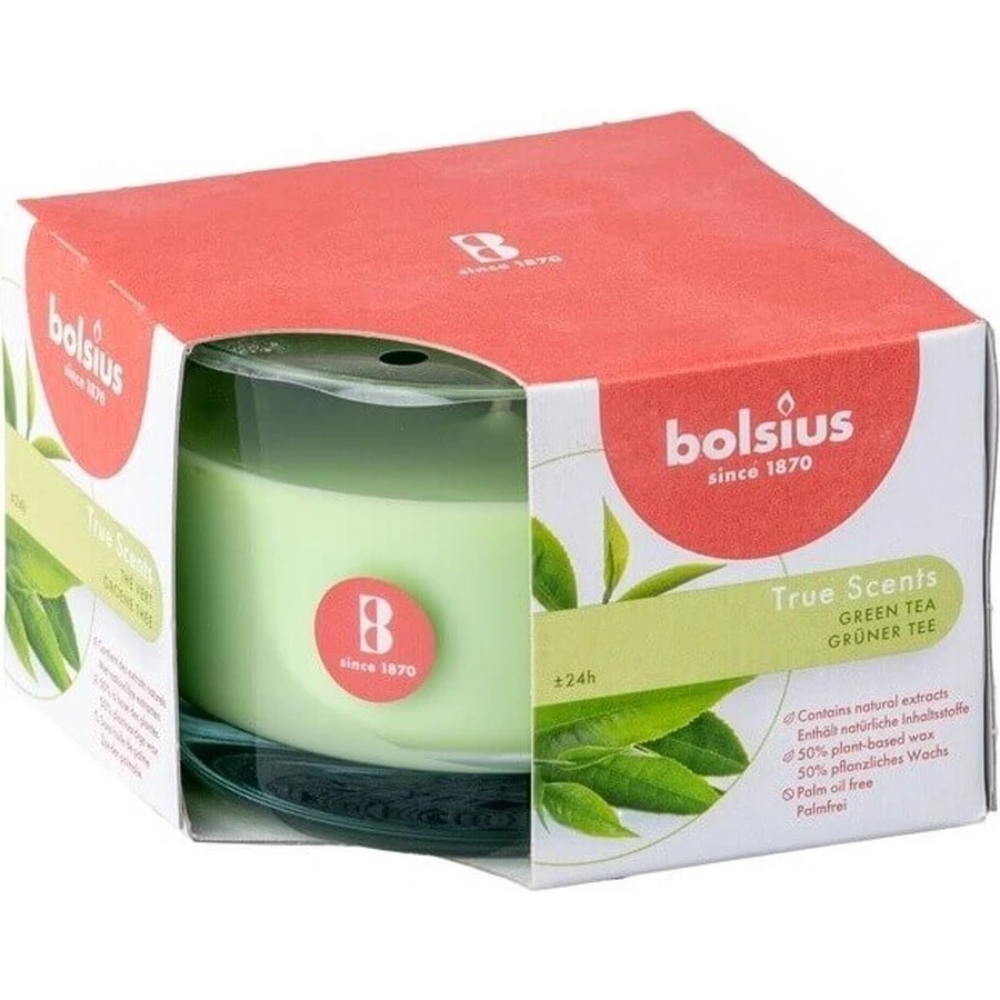 Ароматична свічка Bolsius Aromatic 2.0 Glass Green Tea 1×1 шт, розмір 90 х 63 мм: ціни та характеристики
