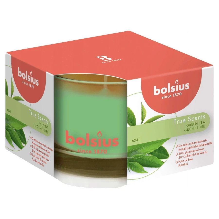 Ароматична свічка Bolsius Aromatic 2.0 Glass Green Tea 1×1 шт, розмір 90 х 63 мм: ціни та характеристики