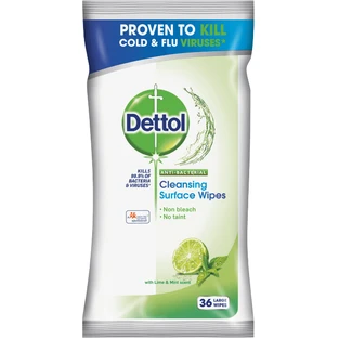 Dettol Антибактеріальні серветки лайм і м'ята, 36 шт.