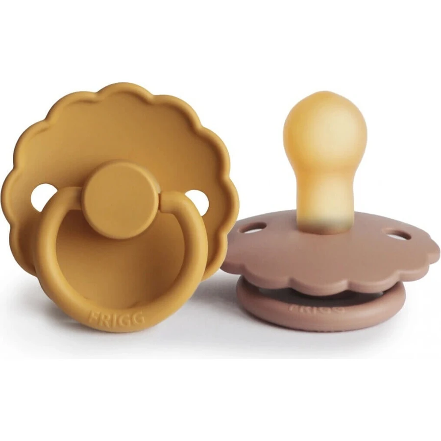 Резиновые пустышки FRIGG Daisy Honey Gold/Rose Gold 1×2 шт, для детей от 0-6 м: цены и характеристики
