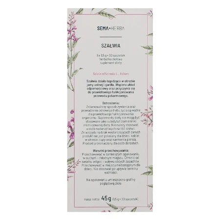 SEMA Herba Szawia Fix, 1,5 г x 30 пакетиков: цены и характеристики