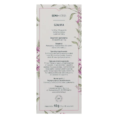 SEMA Herba Szawia Fix, 1,5 г x 30 пакетиков: цены и характеристики