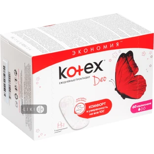Ежедневные гигиенические прокладки Кotex Normal Deo 60 шт