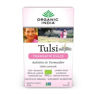 Антистресовий чай Tulsi Sweet Rose Rose, 18 пакетиків, Органічна Індія