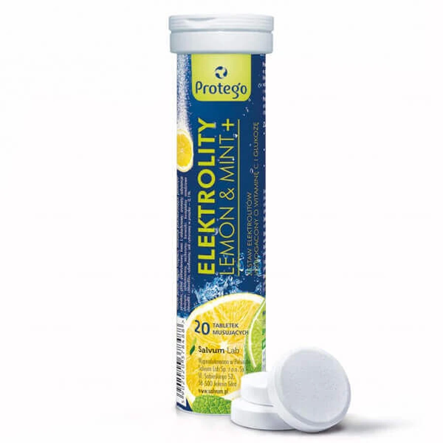 Protego Elektrolity Lemon amp; Mint 20 шипучих таблеток: цены и характеристики