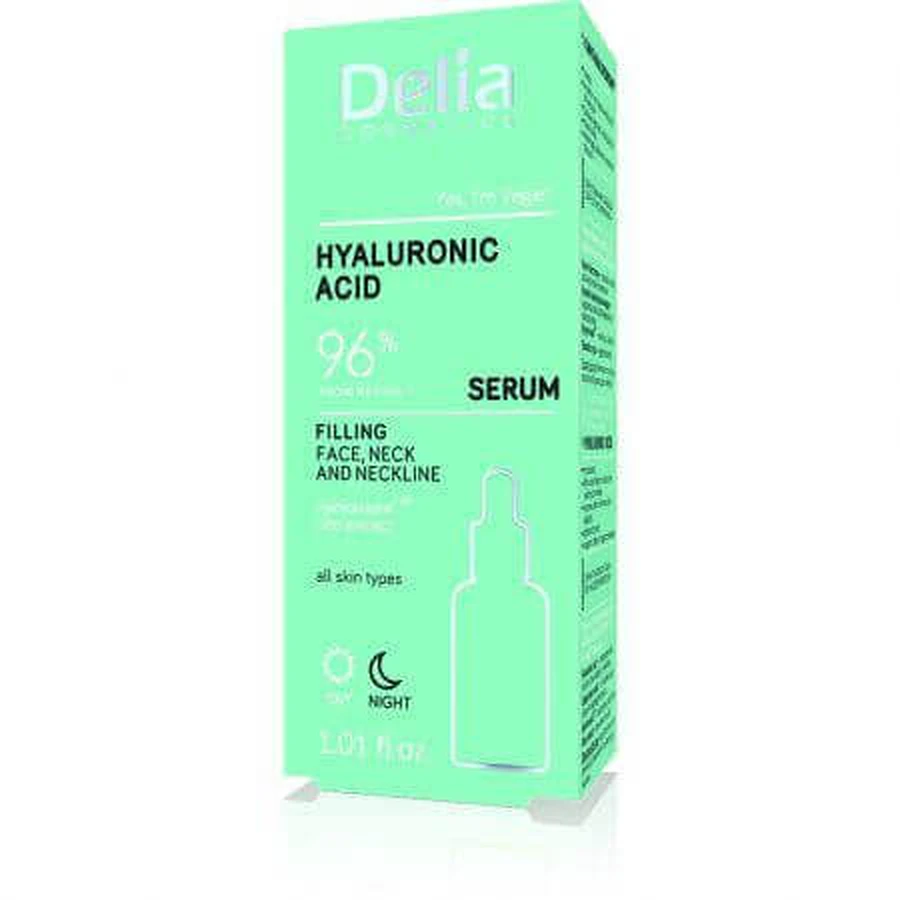 Сыворотка против морщин для лица, шеи и декольте Hyaluron Acid Filling, 30 мл, Delia Cosmetics: цены и характеристики