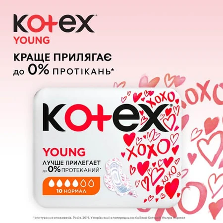 Прокладки гигиенические Kotex Young Normal №10: цены и характеристики