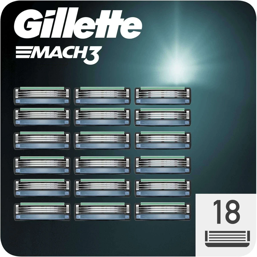 Gillette Mach3 Мужские сменные бритвенные головки 18 шт.: цены и характеристики