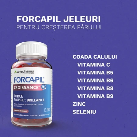 Форкапіл Arkopharma для росту волосся, 60 жувальних мармеладок зі смаком фруктів: ціни та характеристики