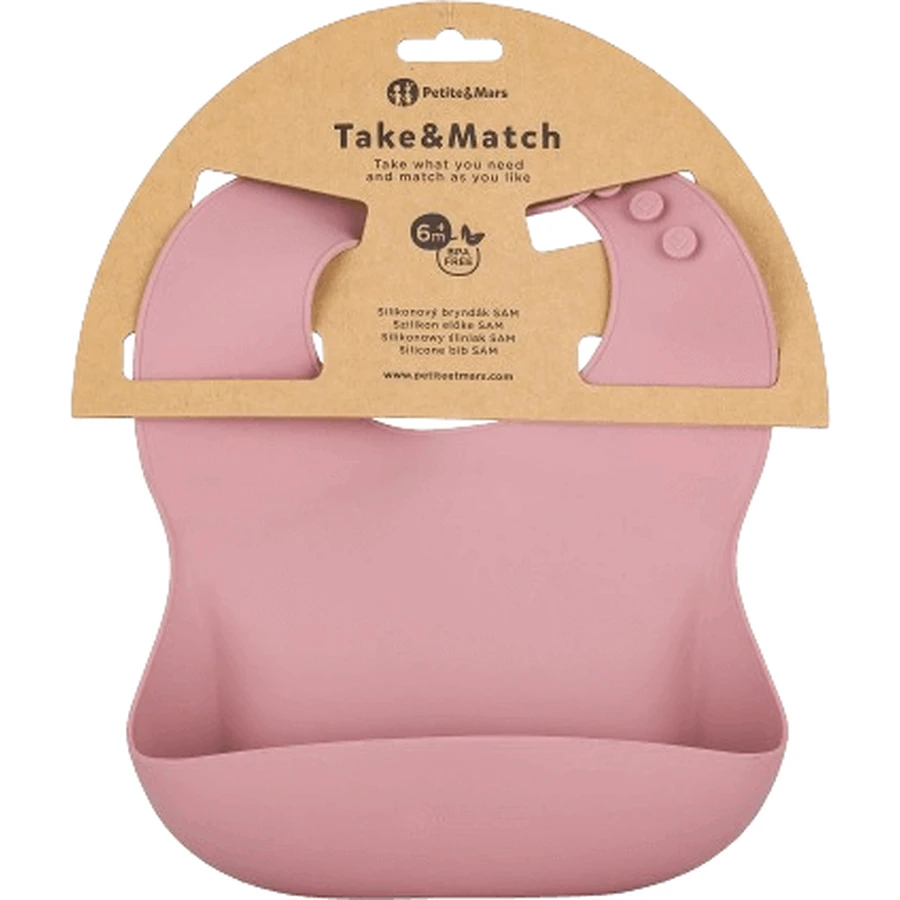 Petite&Mars Силіконовий нагрудник Take&Match Dusty Rose 6m+: ціни та характеристики