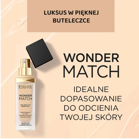 Eveline Cosmetics Wonder Match Foundation Розкішна тональна основа 45 Honey, 30 мл: ціни та характеристики