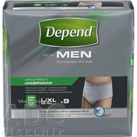 DEPEND SUPER L/XL для мужчин 1x9 шт, брюки-стрейч, обхват бедер 95-150 см: цены и характеристики