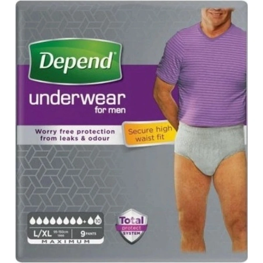 DEPEND SUPER L/XL для мужчин 1x9 шт, брюки-стрейч, обхват бедер 95-150 см: цены и характеристики