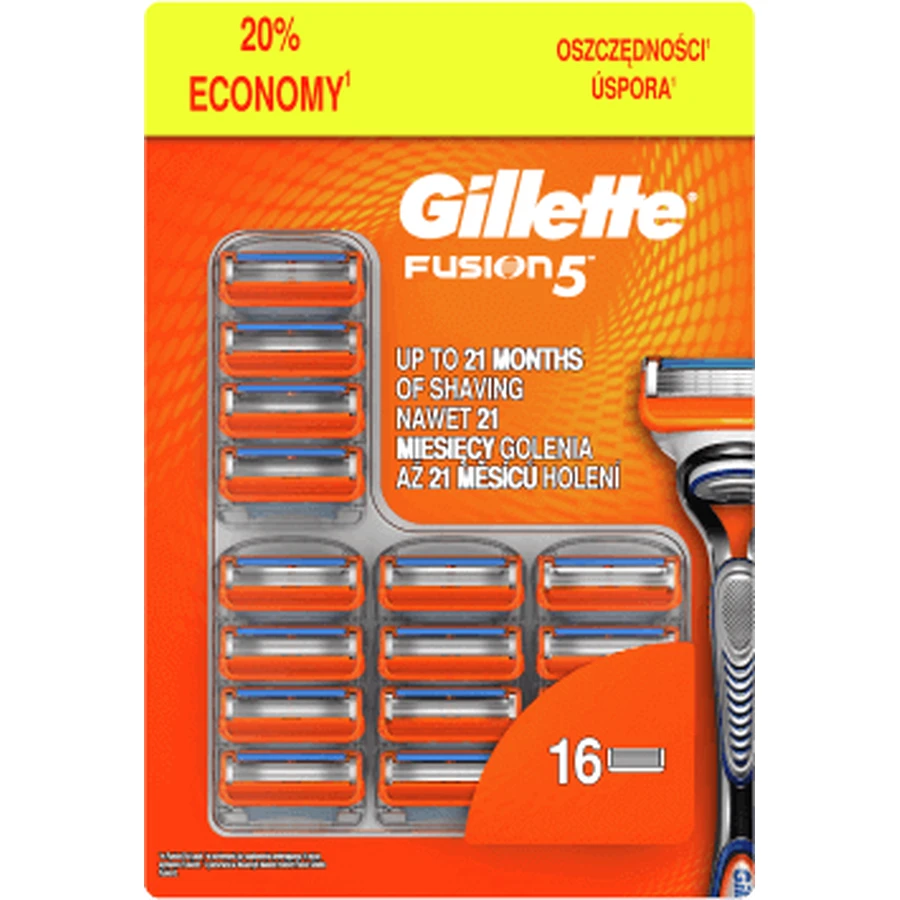 Сменные насадки Gillette Fusion 16 шт.: цены и характеристики