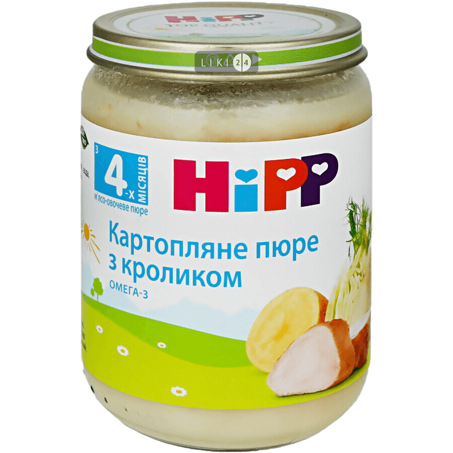 Пюре HiPP Картопляне пюре з кроликом овоче-м'ясне, 190 г: ціни та характеристики