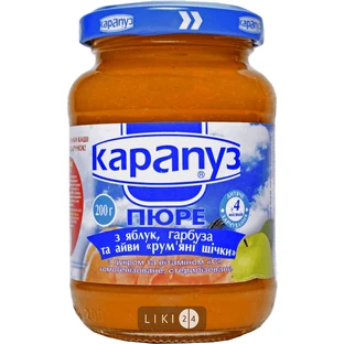 Пюре Карапуз Румяные щечки с яблоком, тыквой и айвой, 200 г