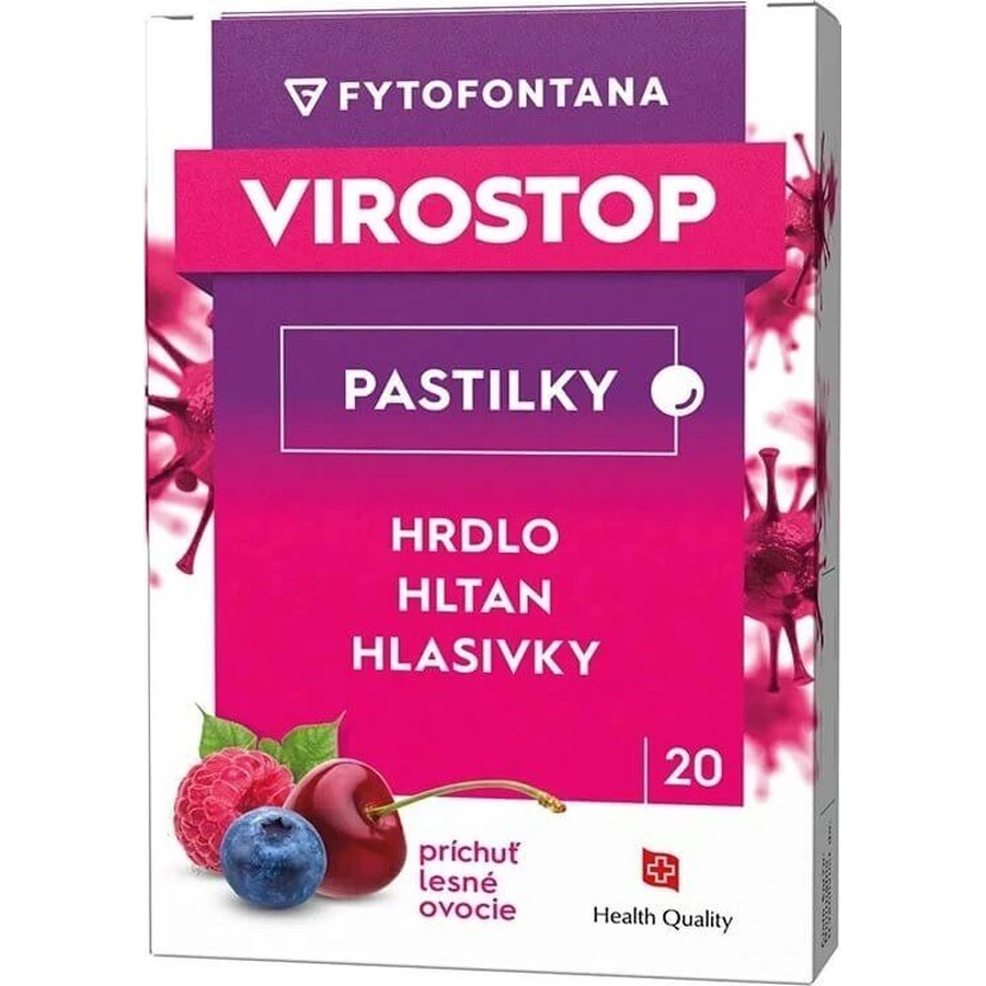 VIROSTOP пастилки - лесные фрукты 1×20 шт, пастилки против гриппа: цены и характеристики