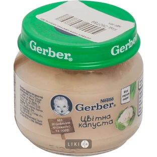 Овочеве пюре Gerber Цвітна капуста з 6 місяців 80 г