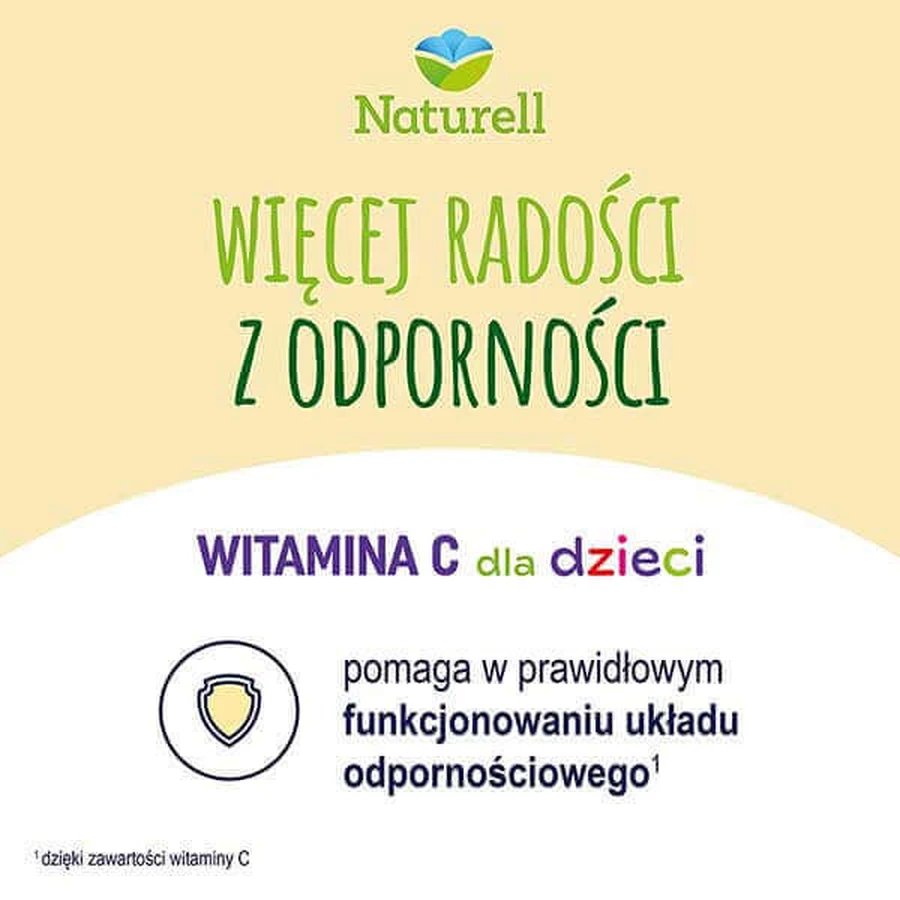 Naturell Вітамін С для дітей 50 мг, зі смаком бузини та яблука, 60 таблеток, які можна жувати та ковтати: ціни та характеристики
