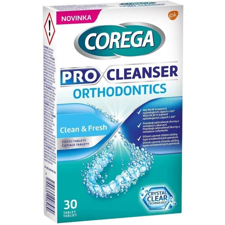 Corega Pro Cleanser Orthodontics таблетки для чищення ортодонтичних апаратів 30 таблеток: ціни та характеристики