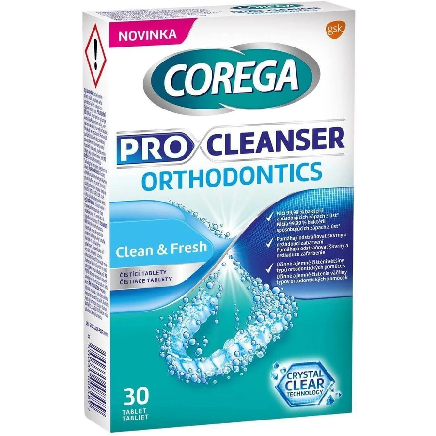 Corega Pro Cleanser Orthodontics таблетки для чищення ортодонтичних апаратів 30 таблеток: ціни та характеристики
