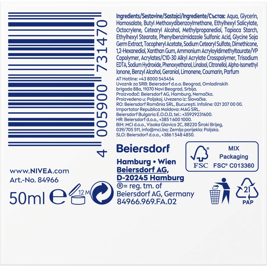 Nivea Денний крем проти зморшок + шейпінг SPF30 65+, 50 мл: ціни та характеристики