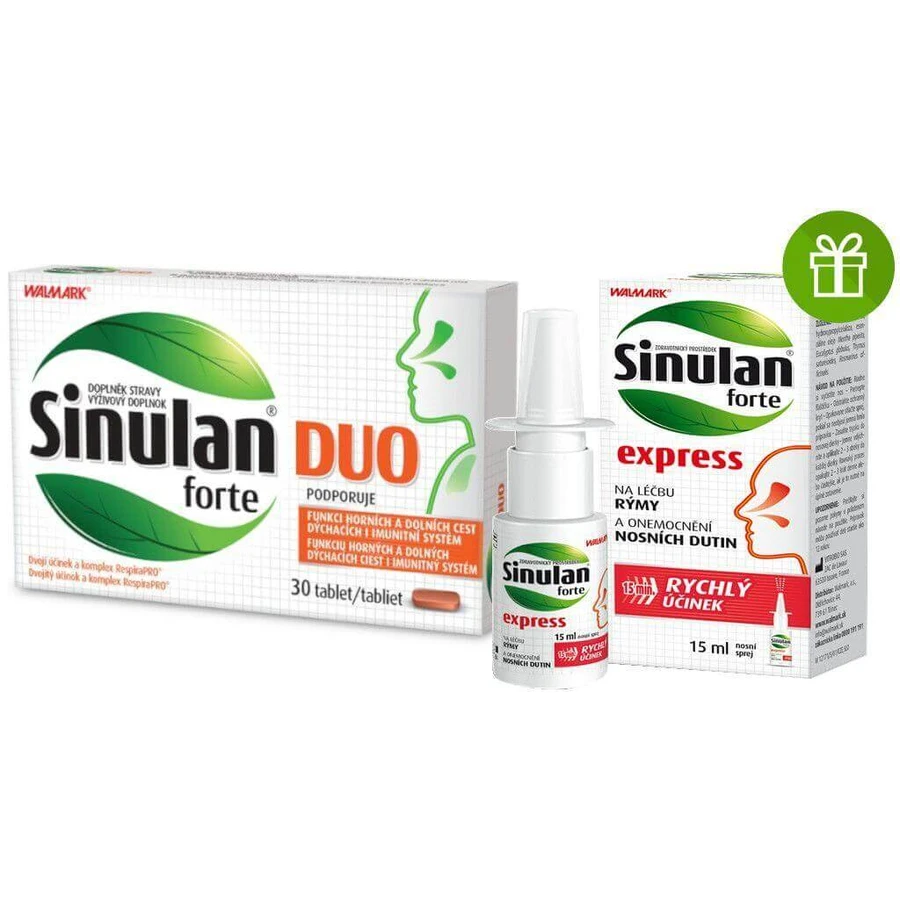 Walmark Sinulan Duo forte 30 тбл + Синулан форте экспресс спрей 15 мл: цены и характеристики