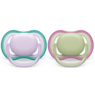 Пустышка Philips Philips Avent Ultra Air, 0-6 месяцев, 2 штуки, фиолетовый и зеленый, SCF085/24, Philips