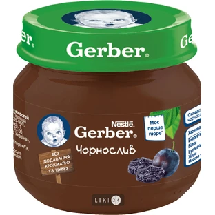 Пюре Gerber Чернослив, 80 г, с 4 месяцев