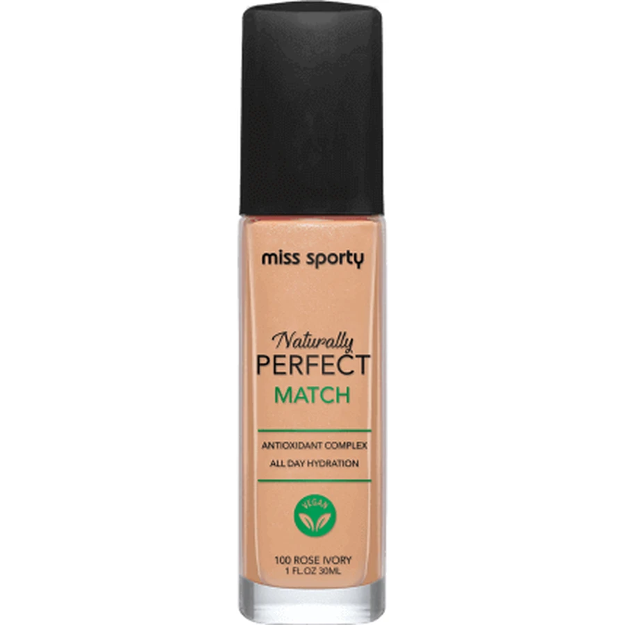 Тональний крем Miss Sporty Naturally Perfect Match 100 Rose Ivory, 30 мл: ціни та характеристики