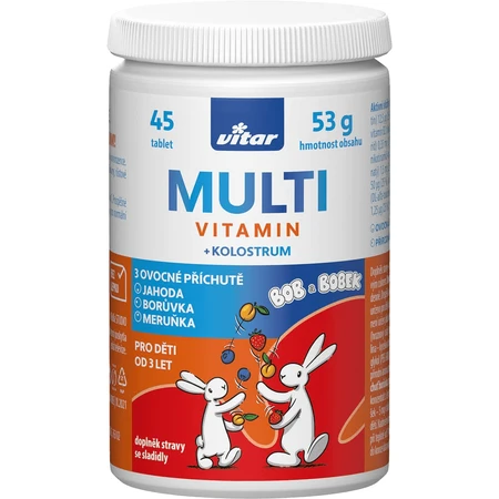 Vitar Kids Мультивітамін + молозиво 45 таблеток: ціни та характеристики
