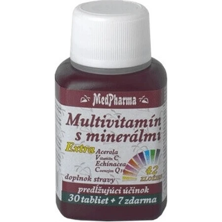 MedPharma МУЛЬТИВИТАМИН С МИНЕРАЛАМИ ЭКСТРА 42 ИНГРЕДИЕНТА 1×37 табл, пищевая добавка: цены и характеристики