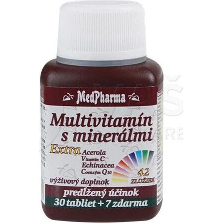 MedPharma МУЛЬТИВИТАМИН С МИНЕРАЛАМИ ЭКСТРА 42 ИНГРЕДИЕНТА 1×37 табл, пищевая добавка: цены и характеристики